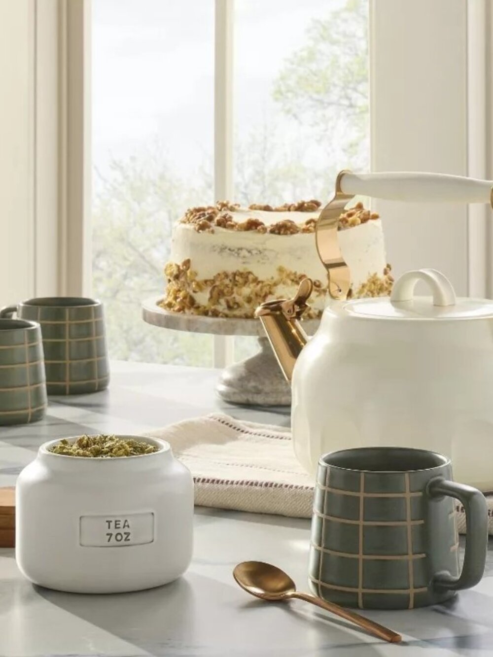 2qt Stainless Steel Arch Cutout Teapot Cream - Hearth & Hand Magnolia, Target - Picture 2 of 6